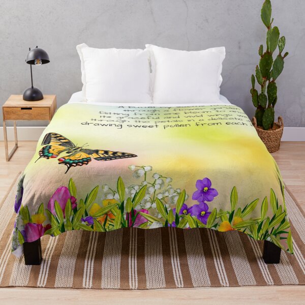 Item preview, A butterfly floating through a flower garden designed and sold by Alaskandreamer.