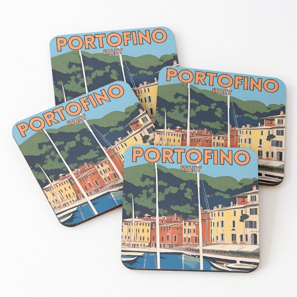 Artikelvorschau, Portofino Italien Reisekunst Retro entworfen und verkauft von ZionPosteria.