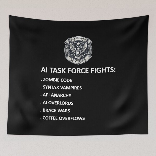 Item preview, AI Security Task Force Fights Funny Stuff designed and sold by SportsT-Shirts.