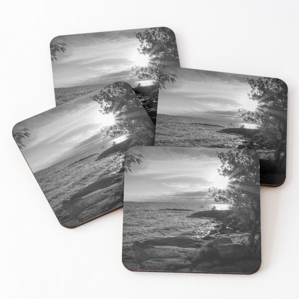 Item preview, Sunset Over Lake Nipissing in North Bay, Ontario 7 BW designed and sold by jrtwynam.