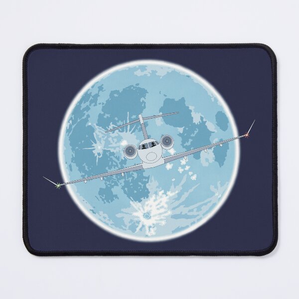 Item preview, Bombardier Challenger 350 Jet Blue Moon Night Flight Design designed and sold by skye-studio.