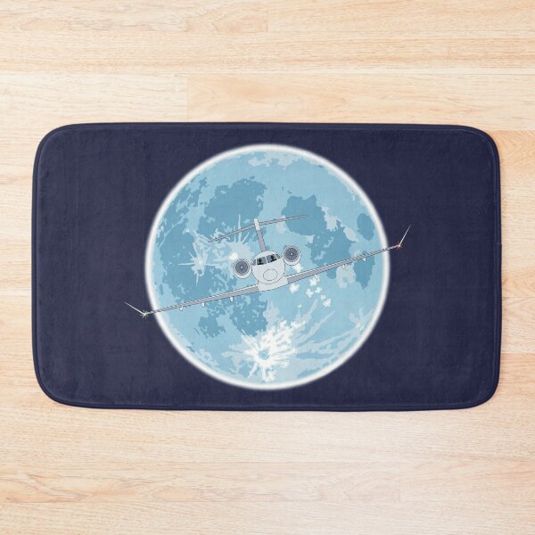 Item preview, Bombardier Challenger 350 Jet Blue Moon Night Flight Design designed and sold by skye-studio.