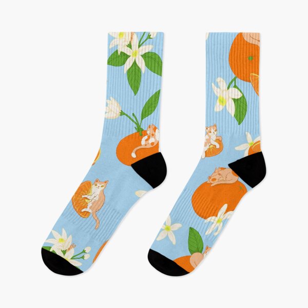 Item preview, Mandarin Orange Meows: Cats and Mandarins designed and sold by Marta Tesoro.