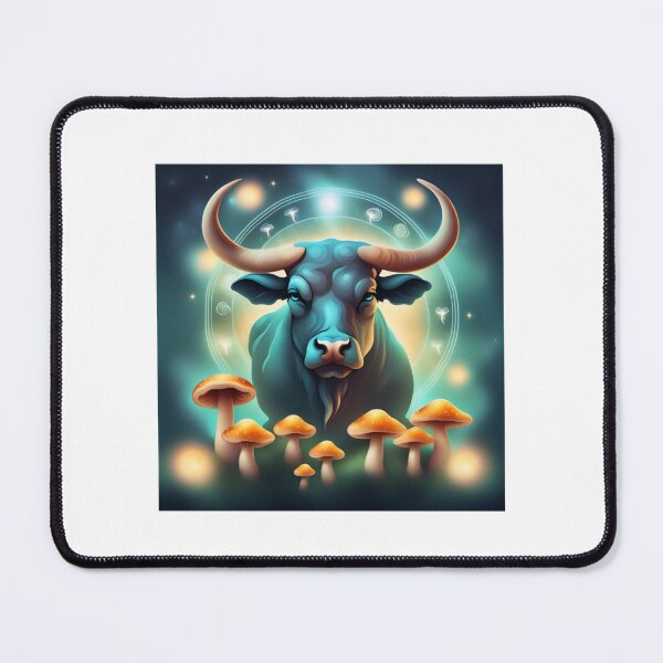 Item preview, Taurus zodiac sign with mushrooms designed and sold by denydesigns.