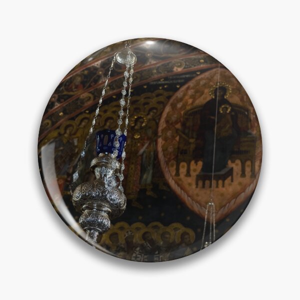Item preview, Silver Vigil Lamps with Frescoes of the Madonna and Many Saints designed and sold by Georgia Mizuleva.