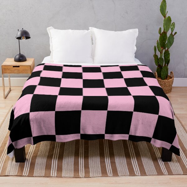 Item preview, Checkered - Black and Cotton Candy Pink designed and sold by JustPatterns2.