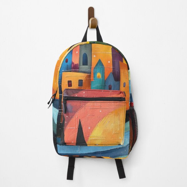 Item preview, Colorful Whimsical Cityscape designed and sold by NeoNebulaArt.