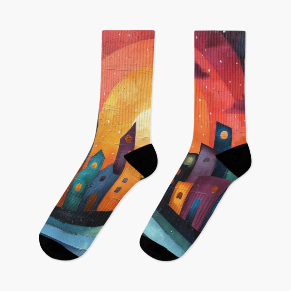 Item preview, Colorful Whimsical Cityscape designed and sold by NeoNebulaArt.