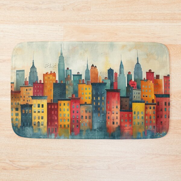 Item preview, Colorful Whimsical Cityscape designed and sold by NeoNebulaArt.