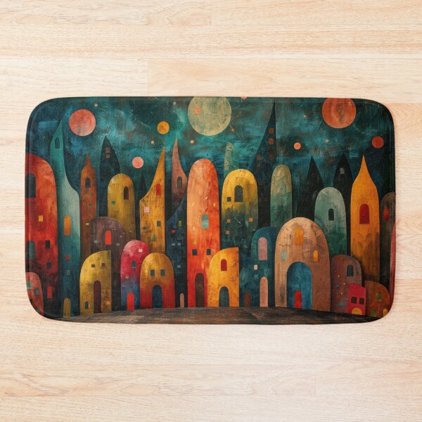 Item preview, Colorful Whimsical Cityscape designed and sold by NeoNebulaArt.