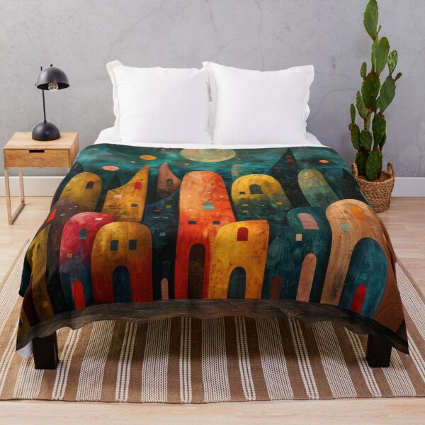 Item preview, Colorful Whimsical Cityscape designed and sold by NeoNebulaArt.
