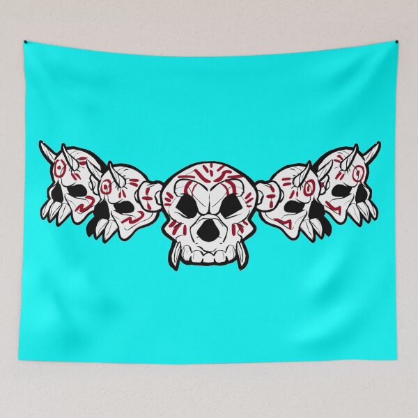Item preview, Row of Skulls Jolly Roger (Cyan) designed and sold by MurpheusTech.