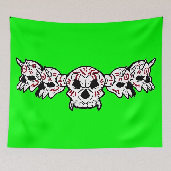 Item preview, Row of Skulls Jolly Roger (Lime) designed and sold by MurpheusTech.