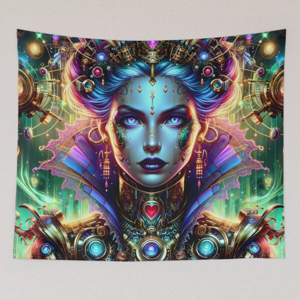 Item preview, Cyber Steampunk Oil Slick Queen designed and sold by Paradocksick.