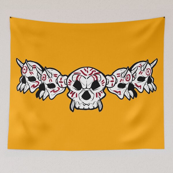 Item preview, Row of Skulls Jolly Roger (Orange) designed and sold by MurpheusTech.