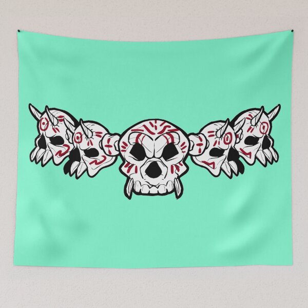 Item preview, Row of Skulls Jolly Roger (Aquamarine) designed and sold by MurpheusTech.