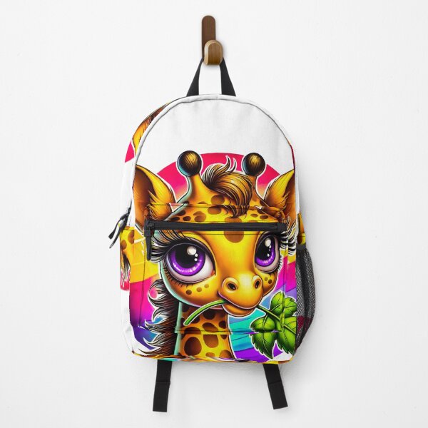 Item preview, Vibrant Cartoon Giraffe with Leaf - Colorful Art Illustration designed and sold by Simplystik.