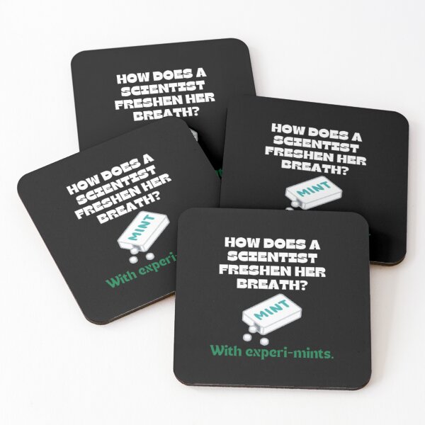 Item preview, How does a scientist freshen her breath? Dad Joke designed and sold by GhostlyShadow.