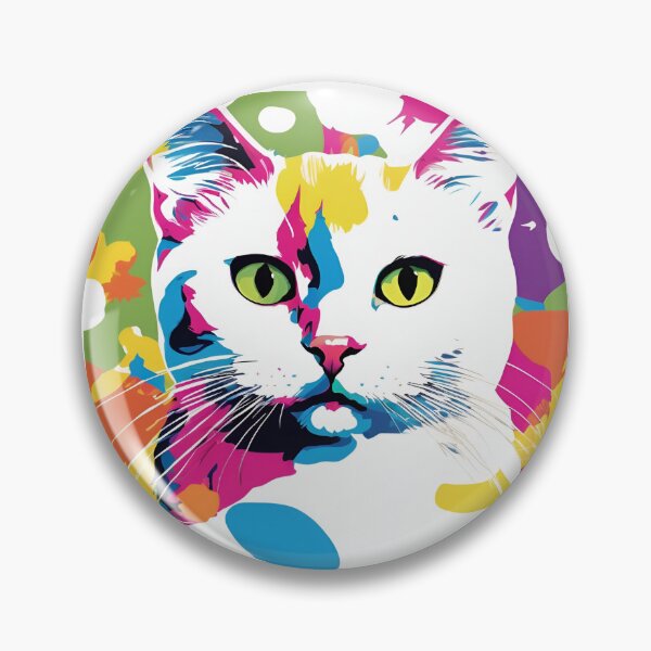 Item preview, Bright color pop art style cat designed and sold by RockyTees1.