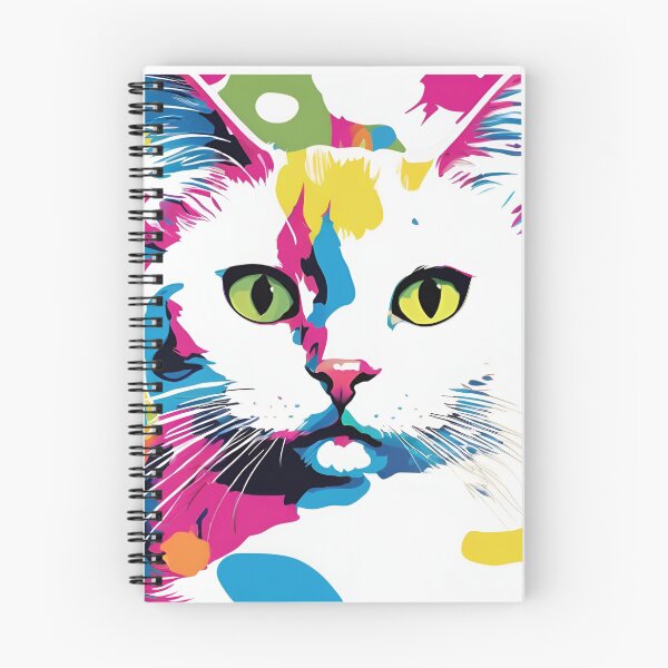Item preview, Bright color pop art style cat designed and sold by RockyTees1.