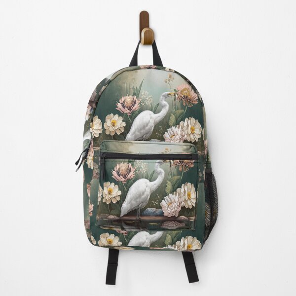 Item preview, Egret with fish designed and sold by Leanne M Williams.