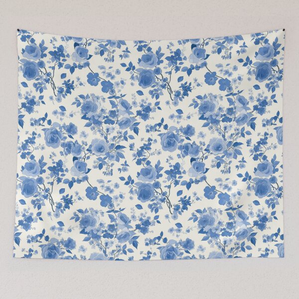 Item preview, Blue Chinoiserie Flowers | Seamless designed and sold by Unrooted.