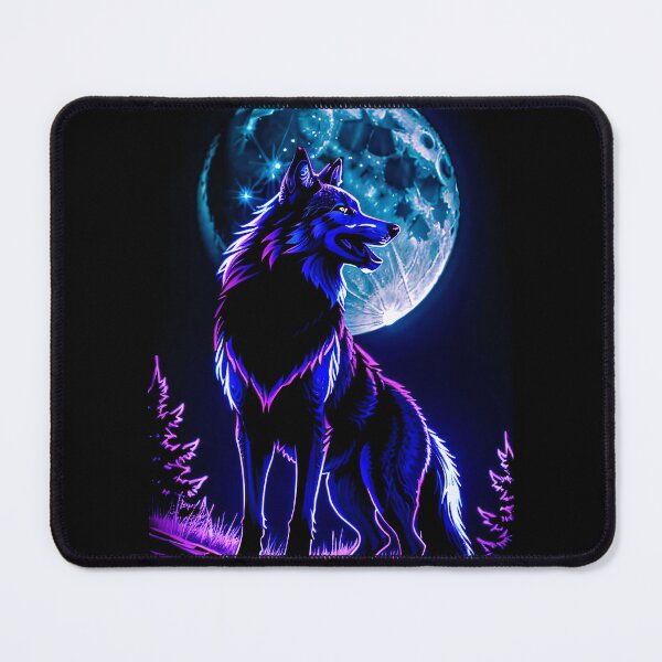 Item preview, Blacklight Style Wolf In The Full Moon Night Art designed and sold by RedOrBlueIts4U.