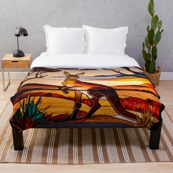 Item preview, "Stained Glass Outback: Australia Kangaroo" designed and sold by Art-Vortex-fr.