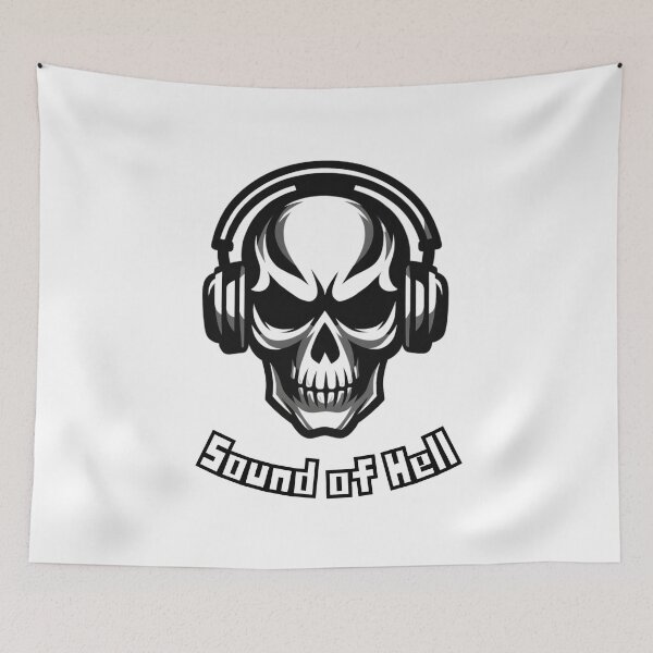 Item preview, Skull with Headphones - Sound of Hell designed and sold by danny-Dsign.