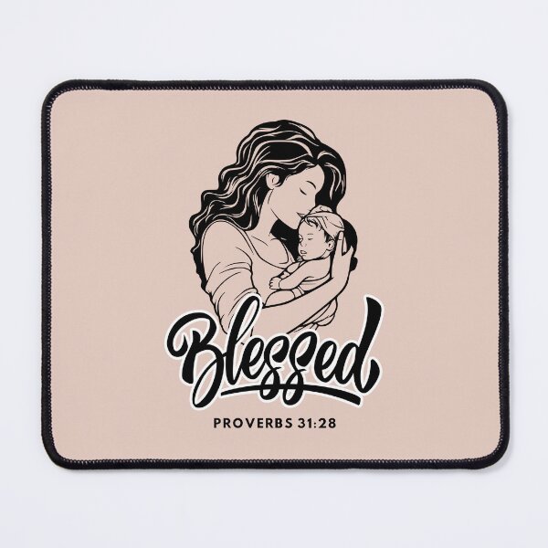 Item preview, Blessed Christian Mother Bible Verse Proverbs 31:28 Graphic Art for Loving Mothers  designed and sold by Wear-Christ.