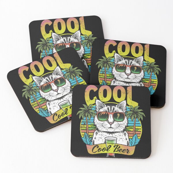 Item preview, A vibrant and entertaining t-shirt design featuring a charismatic cute cool cat, sporting sunglasses and leisurely a beer bottle designed and sold by Painter1Joyx.