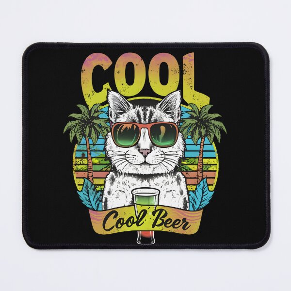 Item preview, A vibrant and entertaining t-shirt design featuring a charismatic cute cool cat, sporting sunglasses and leisurely a beer bottle designed and sold by Painter1Joyx.