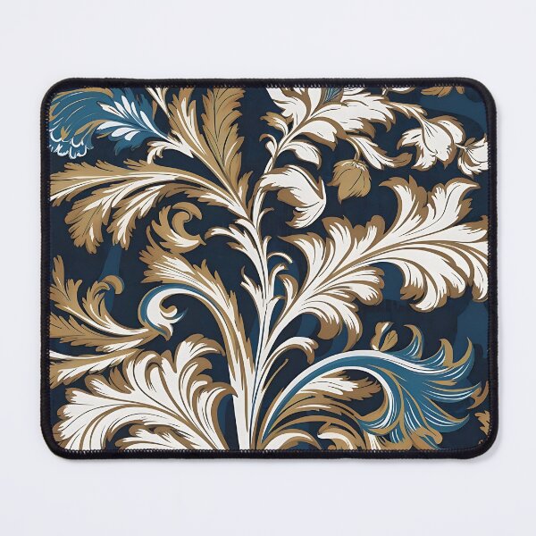 Item preview, Navy Blue Acanthus Leaf Inspired By William Morris designed and sold by Tamas Das.