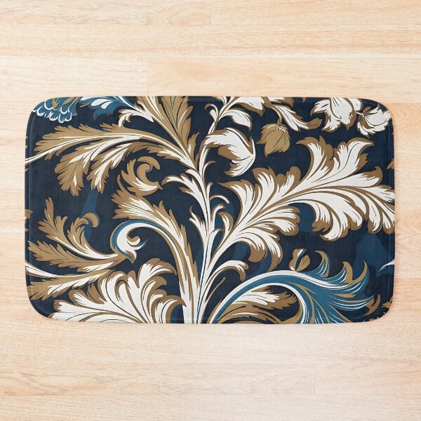 Item preview, Navy Blue Acanthus Leaf Inspired By William Morris designed and sold by Tamas Das.