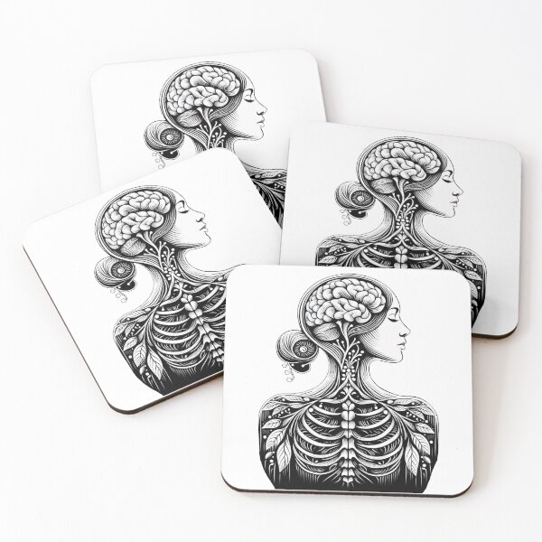 Item preview, Abstract Anatomy Human Lady Body & Head Art designed and sold by BrianSaysDesign.