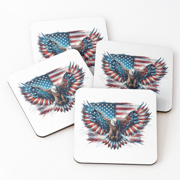 Item preview, USA Patriotic bald eagle flag designed and sold by PapayaGen.