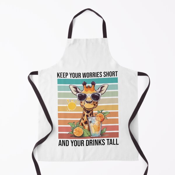 Item preview, Keep Your Worries Short and Your Drinks Tall, Motivational Giraffe with Sunglasses Drinking Summer Refreshing Alcohol Positive designed and sold by Peculiarts.