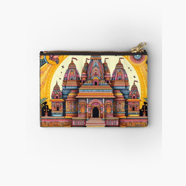 Item preview, Grand indian temple scenery in traditional Indian painting style  designed and sold by REDCLASH2002.