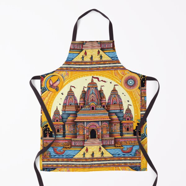 Item preview, Grand indian temple scenery in traditional Indian painting style designed and sold by REDCLASH2002.