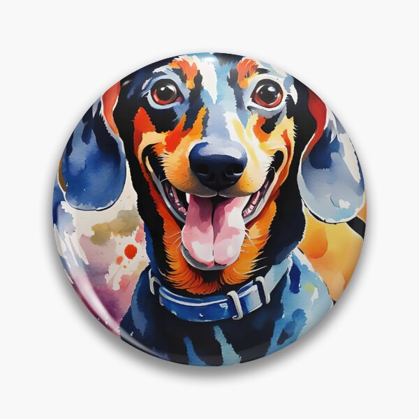 Item preview, Happy little Dachshund - Colourful watercolour style Dog Portraits designed and sold by Country-Artist.