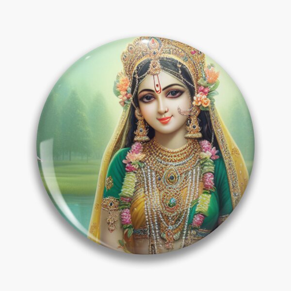 Artikelvorschau, Wunderschöne Radha Rani mit Pfau bei Yamuna in Vrindavan entworfen und verkauft von VrindaArts.