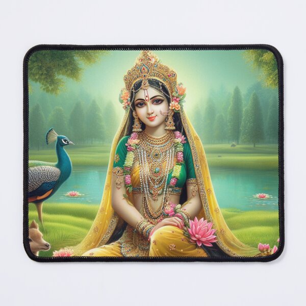 Item preview, Beautiful Radha Rani with Peacock by Yamuna in Vrindavan designed and sold by VrindaArts.