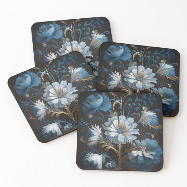 Item preview, Navy Blue & Gold Floral Inspired By William Morris designed and sold by Tamas Das.