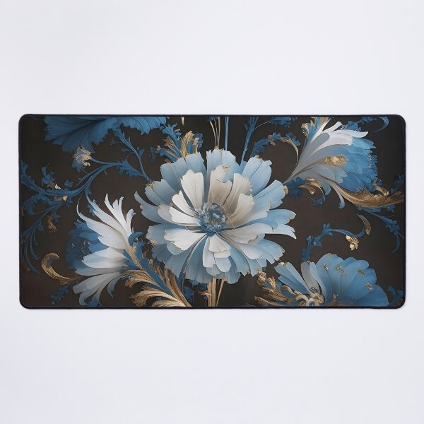 Item preview, Navy Blue & Gold Floral Inspired By William Morris designed and sold by Tamas Das.