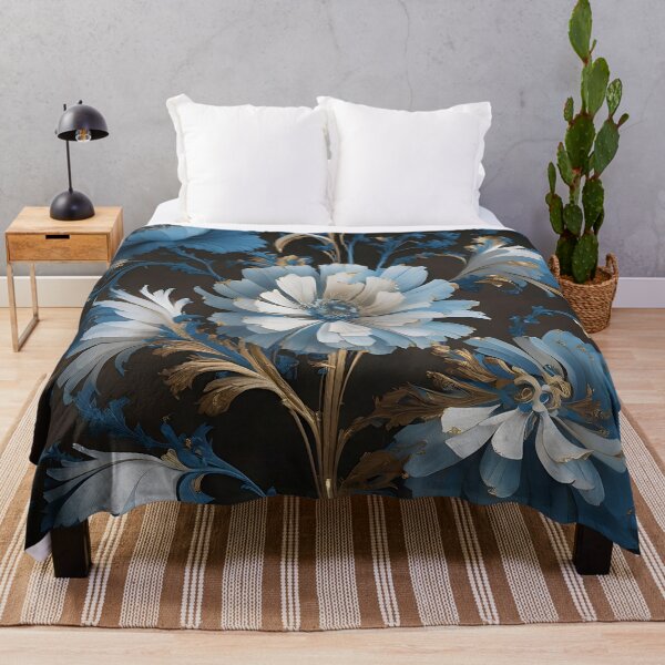 Item preview, Navy Blue & Gold Floral Inspired By William Morris designed and sold by Tamas Das.