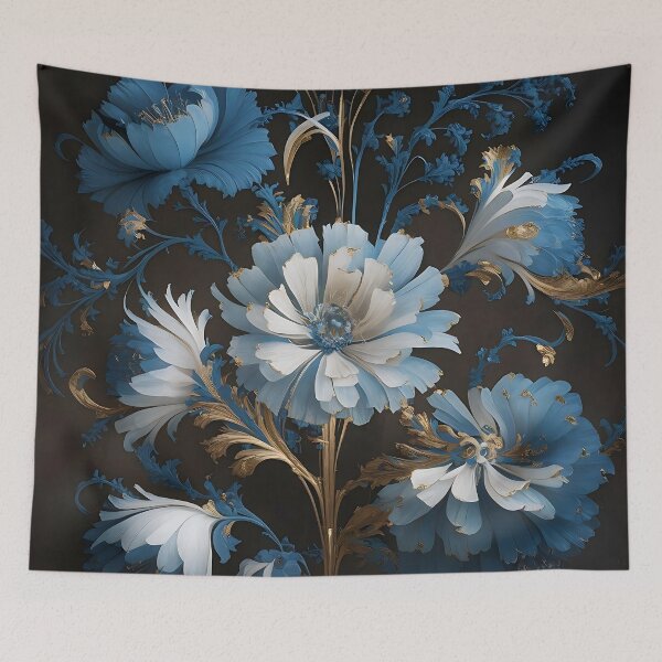 Item preview, Navy Blue & Gold Floral Inspired By William Morris designed and sold by Tamas Das.