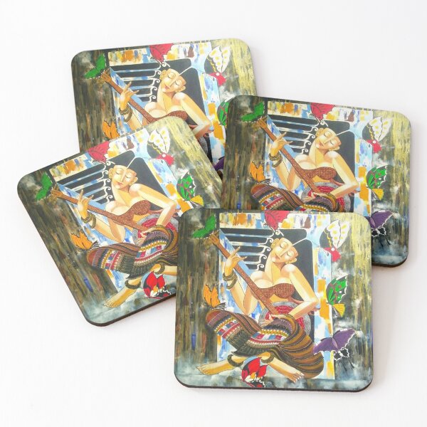 Item preview, woman & Thai musical instruments. designed and sold by ArtistLanna.
