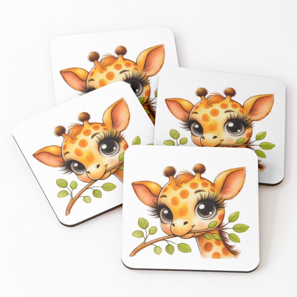 Item preview, Adorable Cartoon Giraffe with Leaf - Cute Animal Illustration designed and sold by Simplystik.