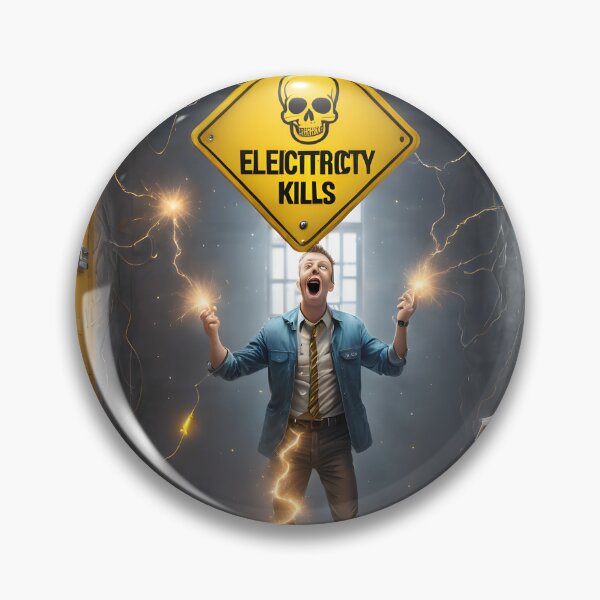Item preview, Funny guy sticker, electricity kills designed and sold by icemanphotos.