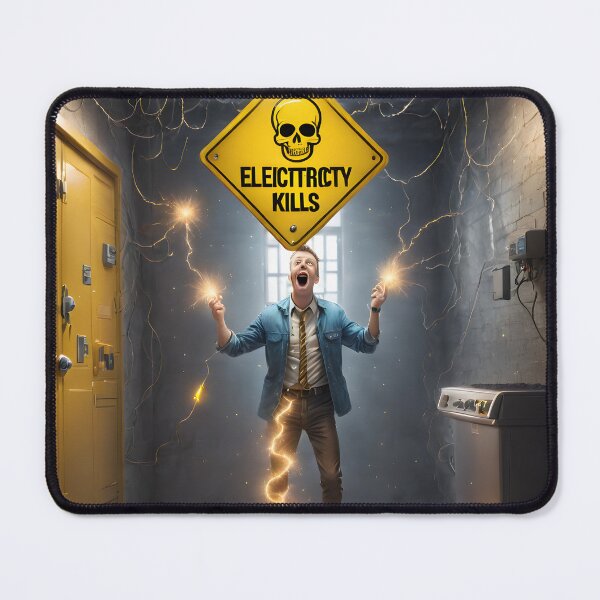 Item preview, Funny guy sticker, electricity kills designed and sold by icemanphotos.